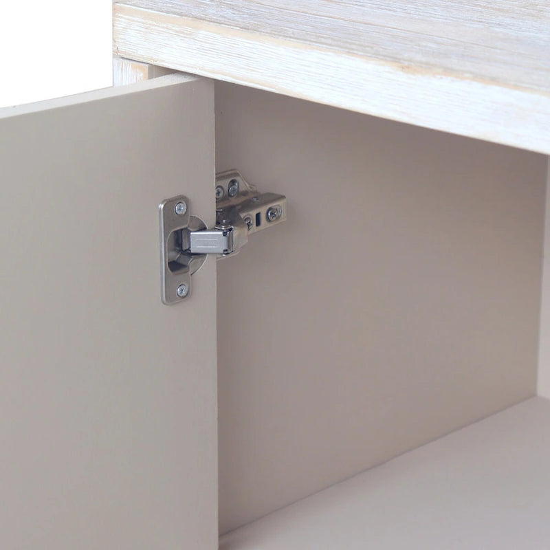 Sideboard-Buffetschrank im Landhausstil mit 4 Türen und geriffelten Türen