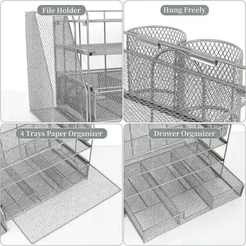 4 Tier Letter Tray Office Desk Organizers - 9.44D x 13.38W x 9.05H