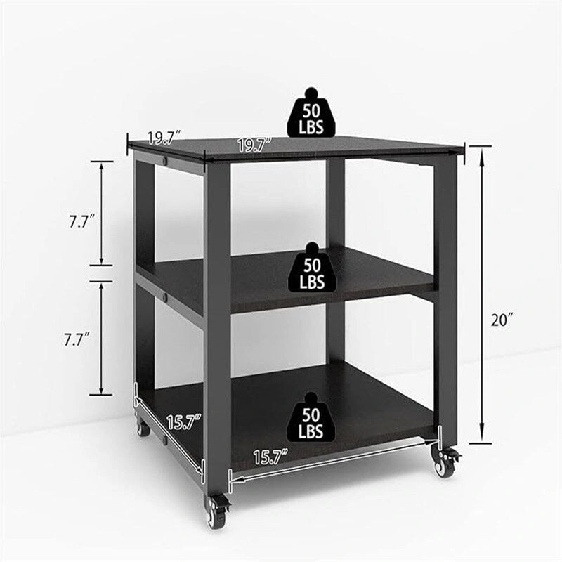 3-Tier Laser Printer Cart - 19.7 x 19.7 x 22.6