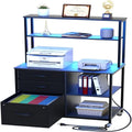 File Cabinet with 3 Drawers and Shelves - 29.5D x 15.7W x 24.6H