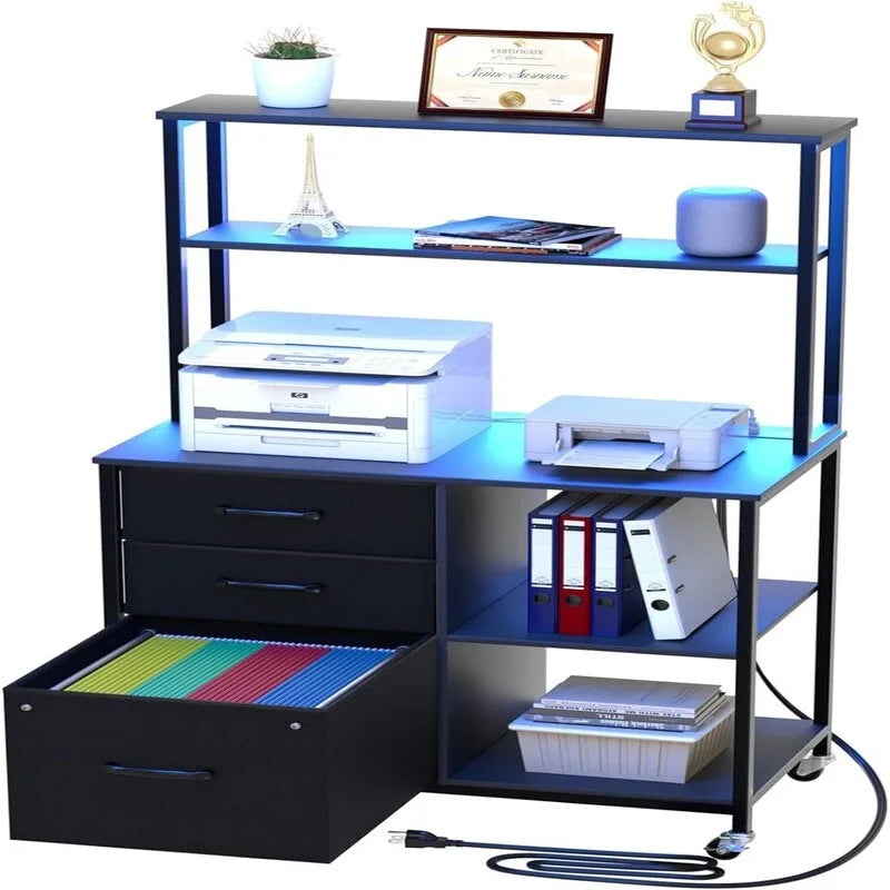 File Cabinet with 3 Drawers and Shelves - 29.5D x 15.7W x 24.6H