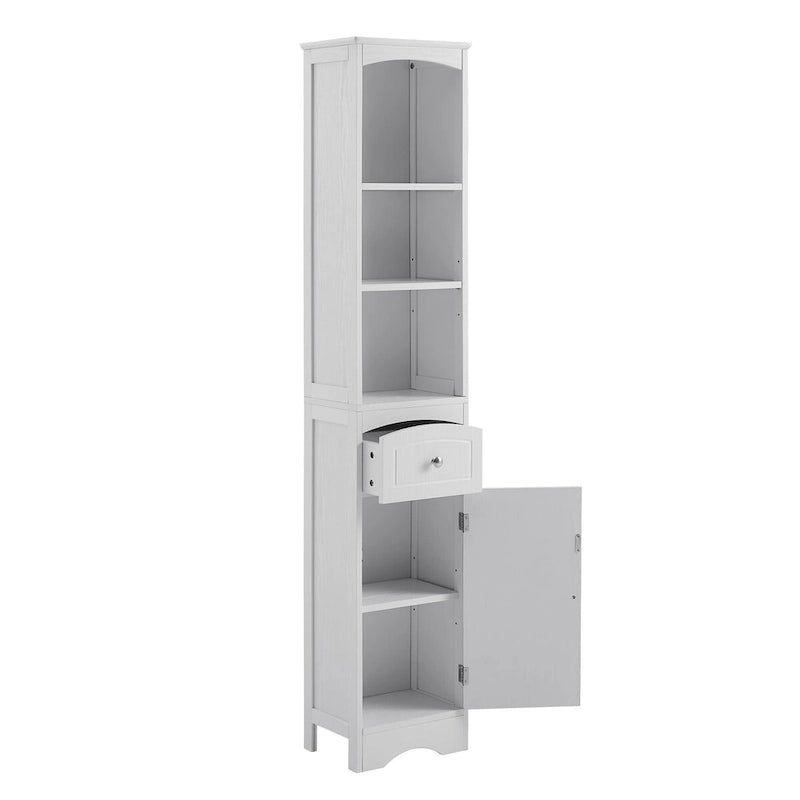 Hoher freistehender Badezimmerschrank mit Schublade