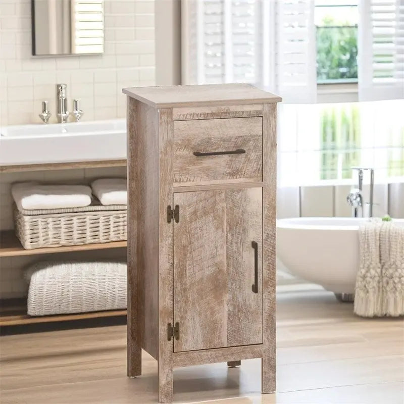 Bathroom Cabinet Storage Cupboard with Drawer and Adjustable Shelf