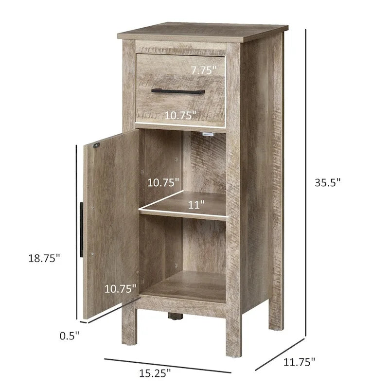 Bathroom Cabinet Storage Cupboard with Drawer and Adjustable Shelf