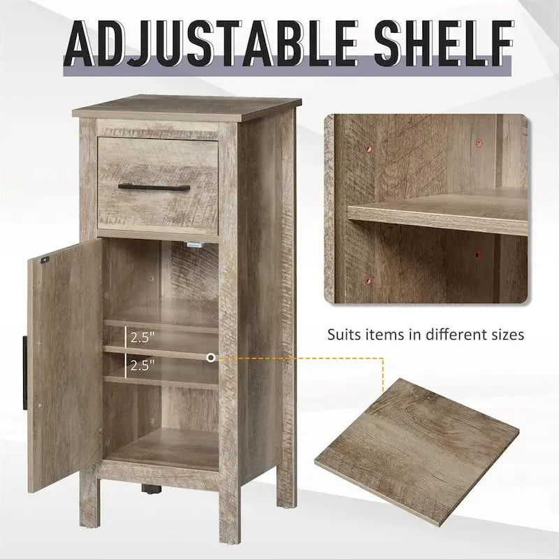 Bathroom Cabinet Storage Cupboard with Drawer and Adjustable Shelf