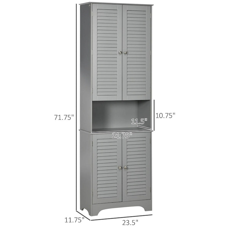Hoher schmaler Badezimmerschrank mit Türen und Einlegeboden