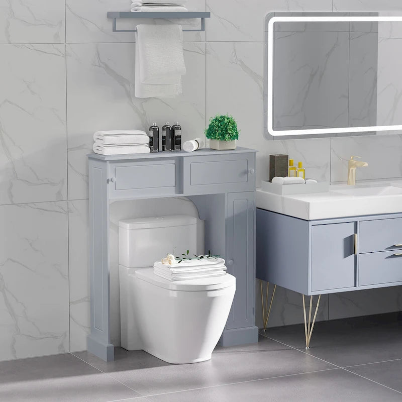 Over the Toilet Storage Cabinet w/ Adjustable Shelves, Toilet Rack