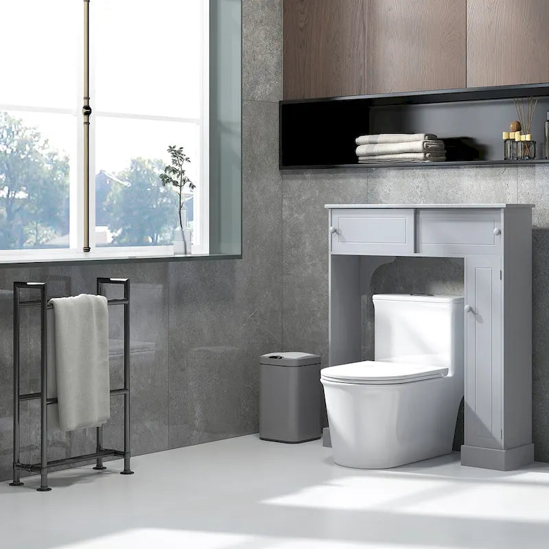 Over the Toilet Storage Cabinet w/ Adjustable Shelves, Toilet Rack