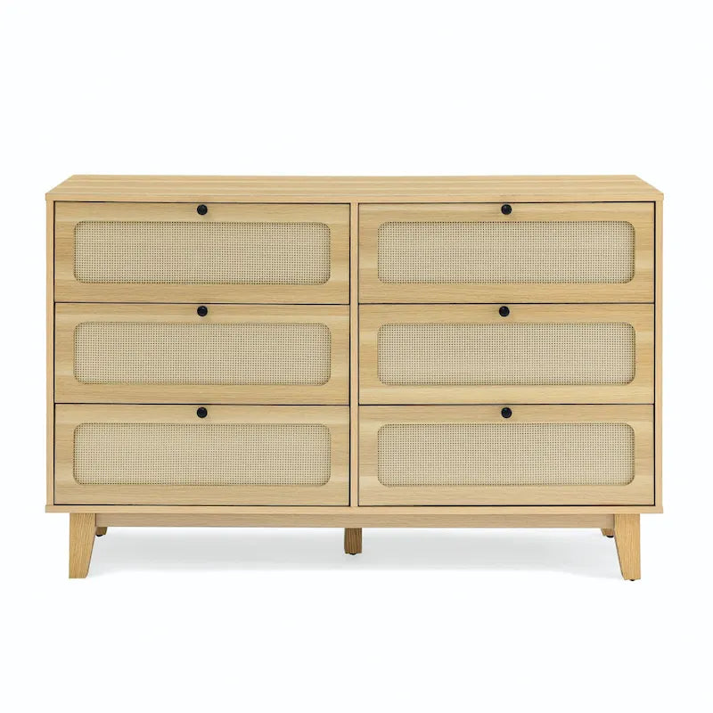 Rattan-Aufbewahrungsschrank mit 6 Schubladen