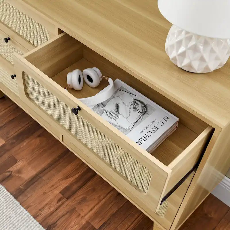 Rattan-Aufbewahrungsschrank mit 6 Schubladen