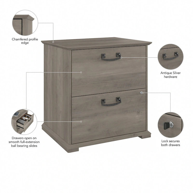 Farmhouse 2-Drawer Accent File Cabinet - 29x23x30 in.