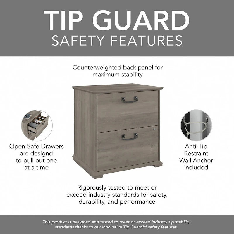 Farmhouse 2-Drawer Accent File Cabinet - 29x23x30 in.