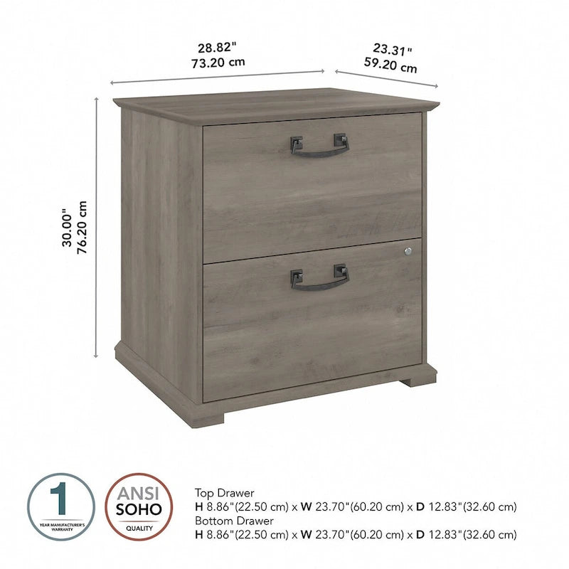 Farmhouse 2-Drawer Accent File Cabinet - 29x23x30 in.