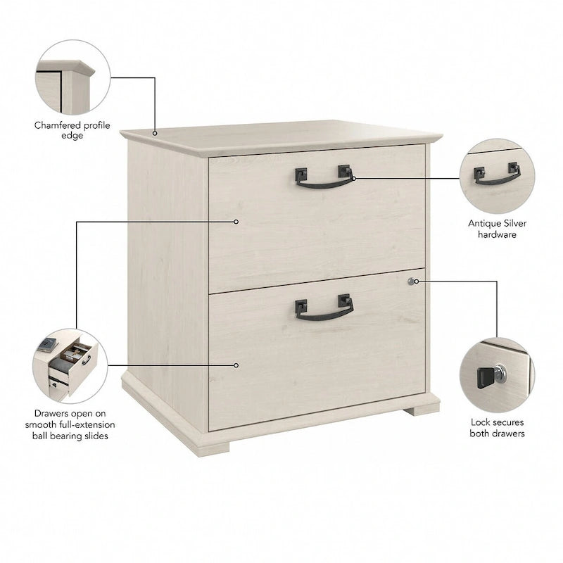 Farmhouse 2-Drawer Accent File Cabinet - 29x23x30 in.
