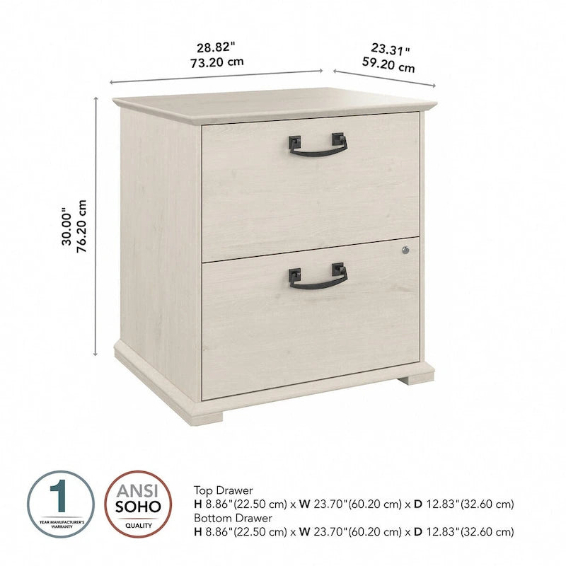Farmhouse 2-Drawer Accent File Cabinet - 29x23x30 in.